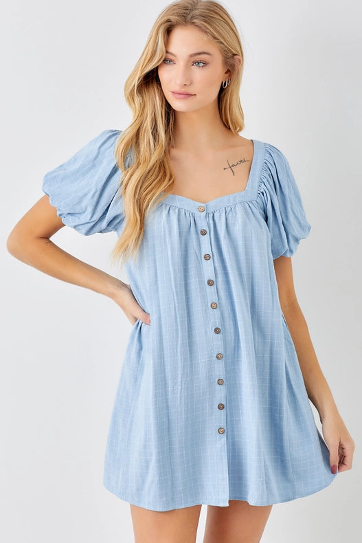 MINI DRESS - Regular Size-Dress-Baevely by Wellmade USA-S-Denim-Urbanheer