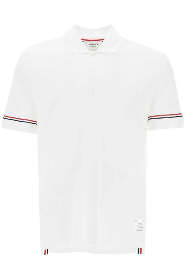 Thom Browne Tricolor Intarsia Polo Shirt White-THOM BROWNE-1-Urbanheer
