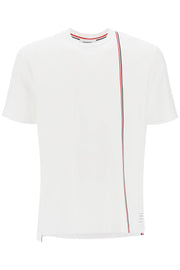 Thom Browne Crewneck T-Shirt With Tricolor Intarsia White-T-Shirt-THOM BROWNE-1-Urbanheer