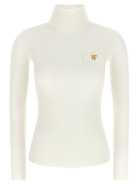 Elisabetta Franchi Turtleneck Embroidery à Jour