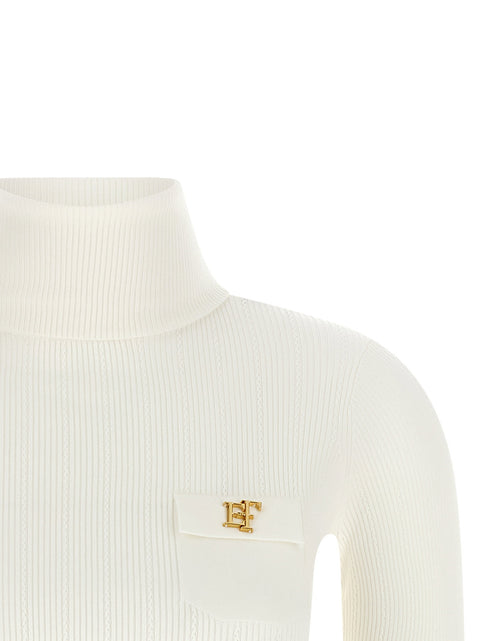 Elisabetta Franchi Turtleneck Embroidery à Jour