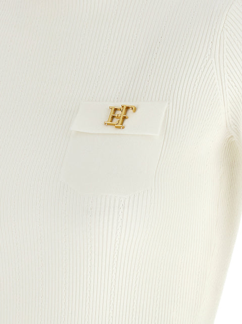 Elisabetta Franchi Turtleneck Embroidery à Jour
