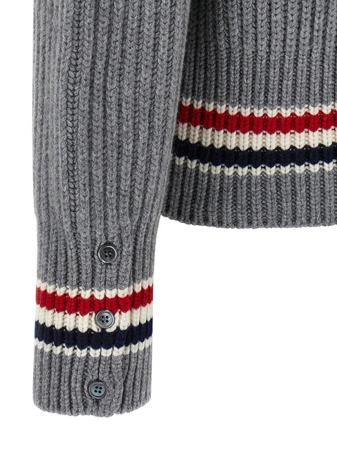 Thom Browne Rwb Tape Cardigan