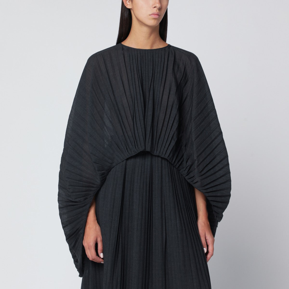MKDT Studio Gray Anthea-Atelier pleated cape