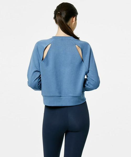 Tourjours Crop Sweat-Green Apple-6-Slate Blue-Urbanheer