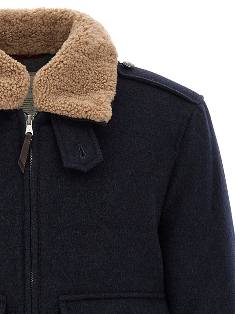 Brunello Cucinelli Cashmere Bomber Beaver
