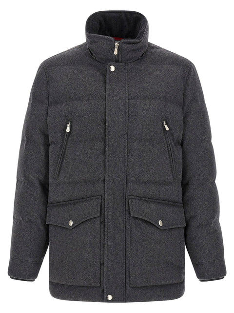 Brunello Cucinelli Membrane Wool Flannel Parka