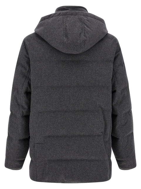 Brunello Cucinelli Membrane Wool Flannel Parka