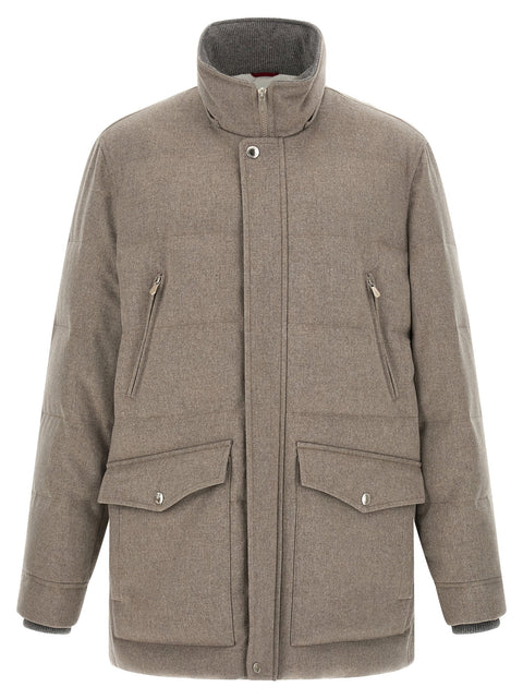 Brunello Cucinelli Membrane Wool Flannel Parka