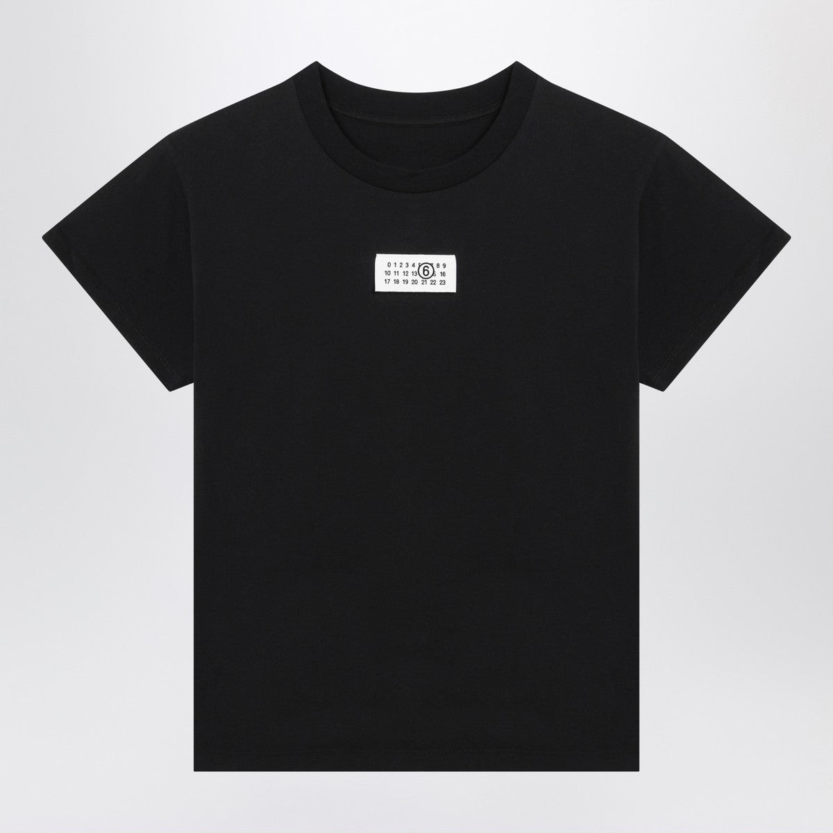 MM6 Maison Margiela Black T-shirt with Numeric Signature patch