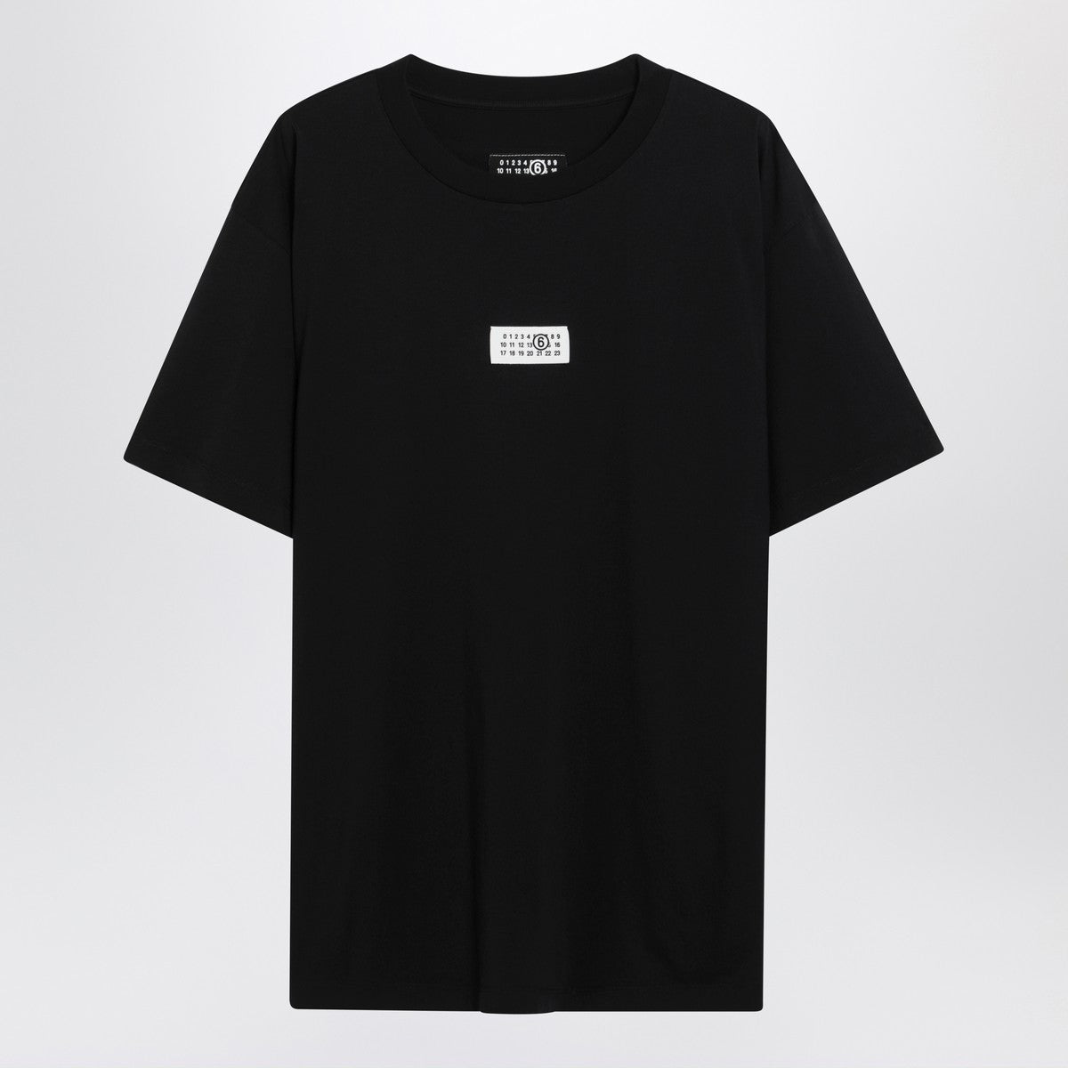MM6 Maison Margiela Black T-shirt with Numeric Signature patch
