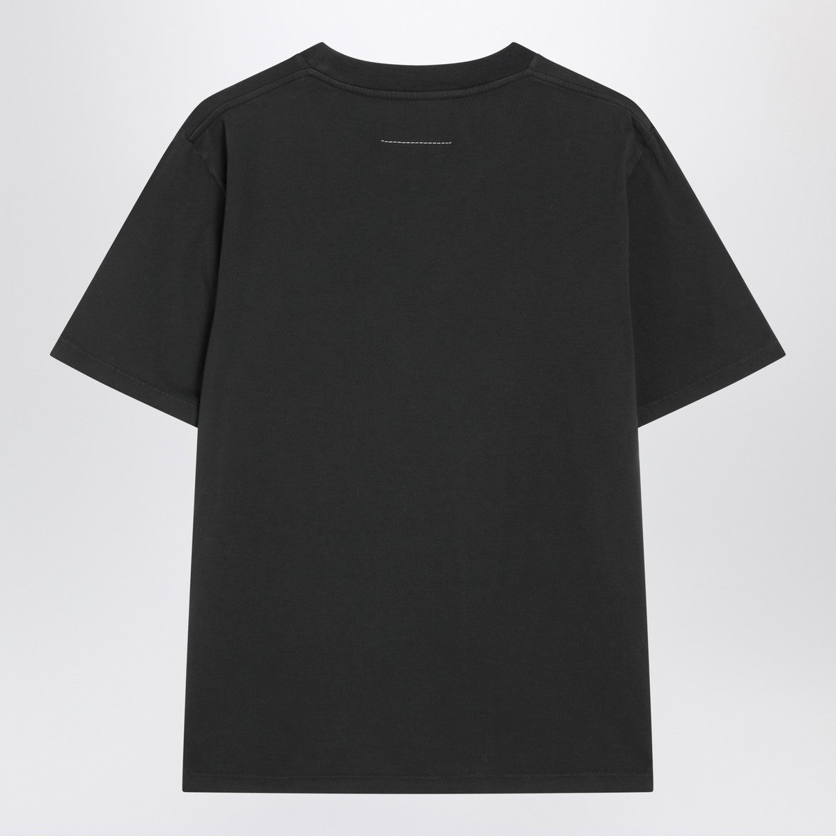 MM6 Maison Margiela Black T-shirt with Numeric patch and tape detail