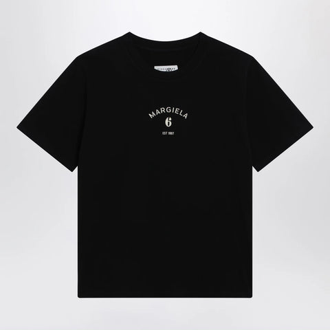 MM6 Maison Margiela Black T-shirt with logo print