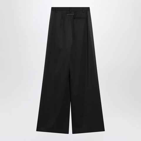 MM6 Maison Margiela Black satin palazzo pants
