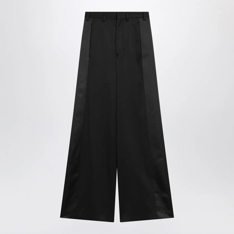 MM6 Maison Margiela Black satin palazzo pants