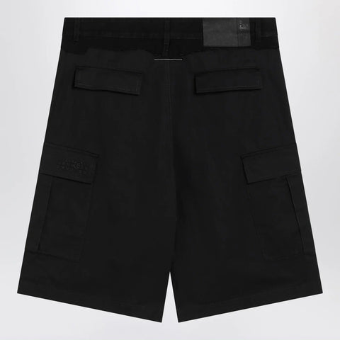 MM6 Maison Margiela Black wool-blend cargo bermuda shorts