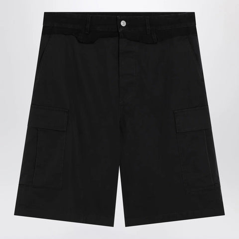 MM6 Maison Margiela Black wool-blend cargo bermuda shorts