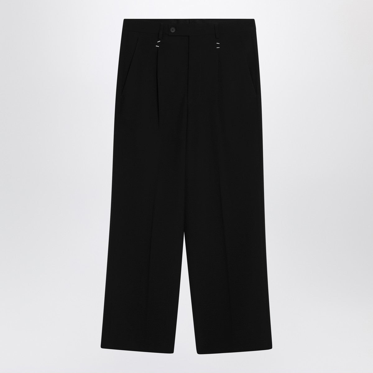 MM6 Maison Margiela Black wool-blend trousers with staples