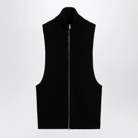 MM6 Maison Margiela Black wool zip vest