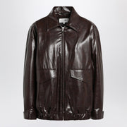 MM6 Maison Margiela Burgundy faux leather jacket