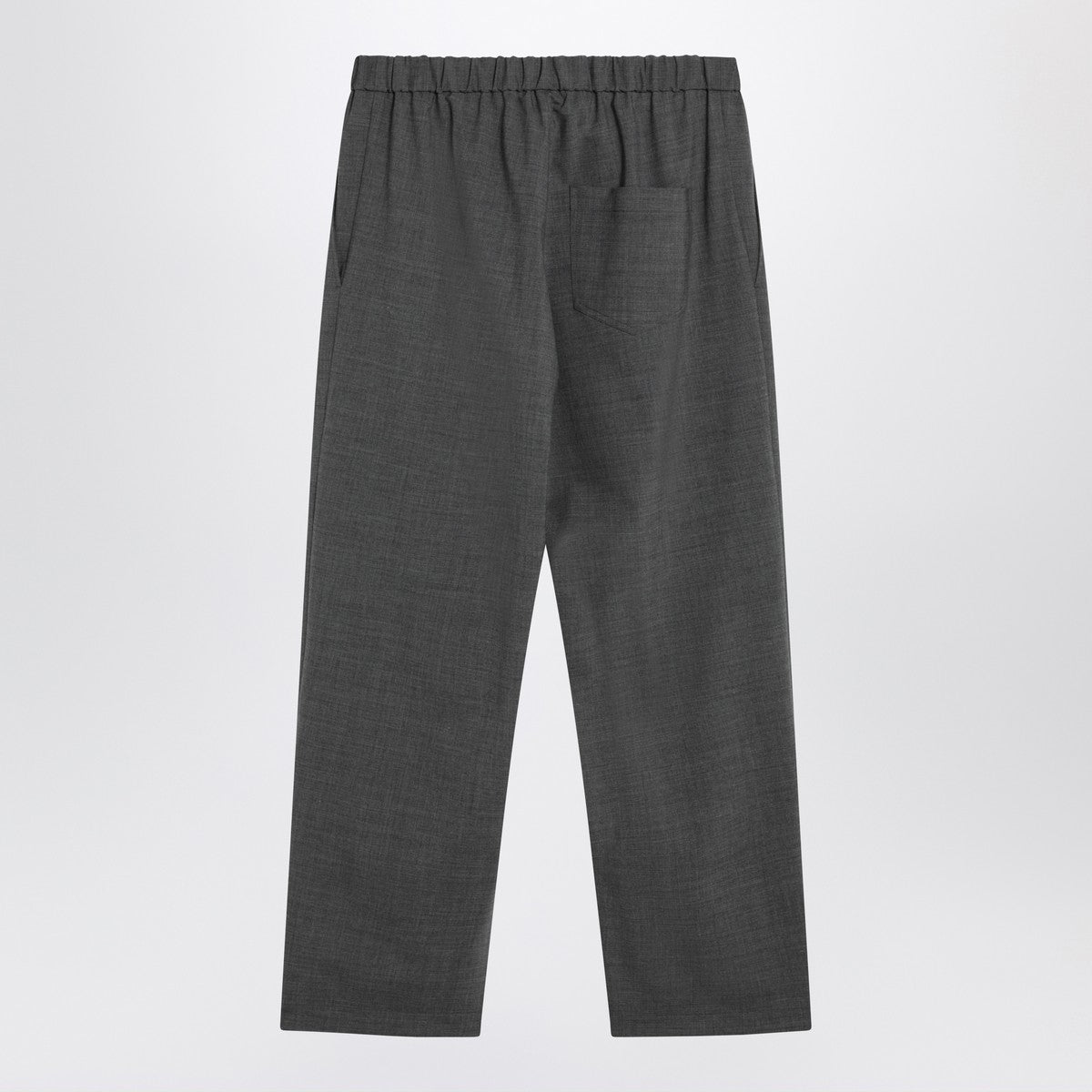 MM6 Maison Margiela Gray wool-blend trousers with drawstring