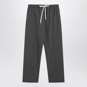 MM6 Maison Margiela Gray wool-blend trousers with drawstring