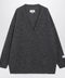 MM6 Maison Margiela Grey mélange oversized V-neck knit sweater