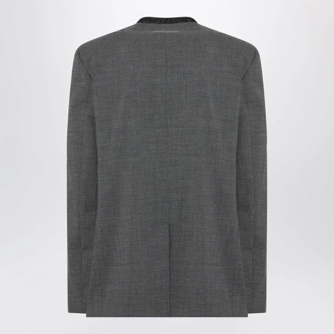 MM6 Maison Margiela Grey mélange wool-blend jacket