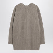 MM6 Maison Margiela Oversized beige ribbed sweater