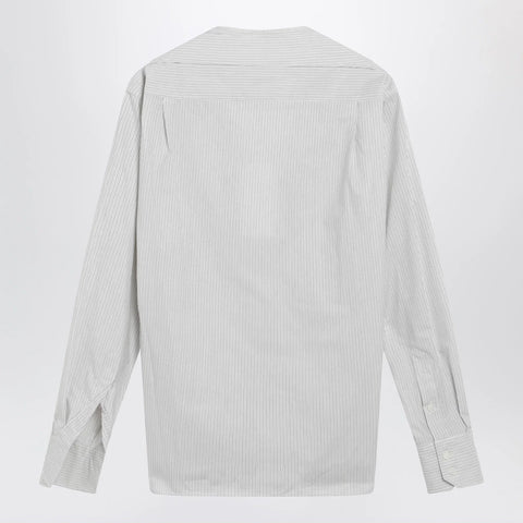 MM6 Maison Margiela Pinstriped cotton shirt with V-neck