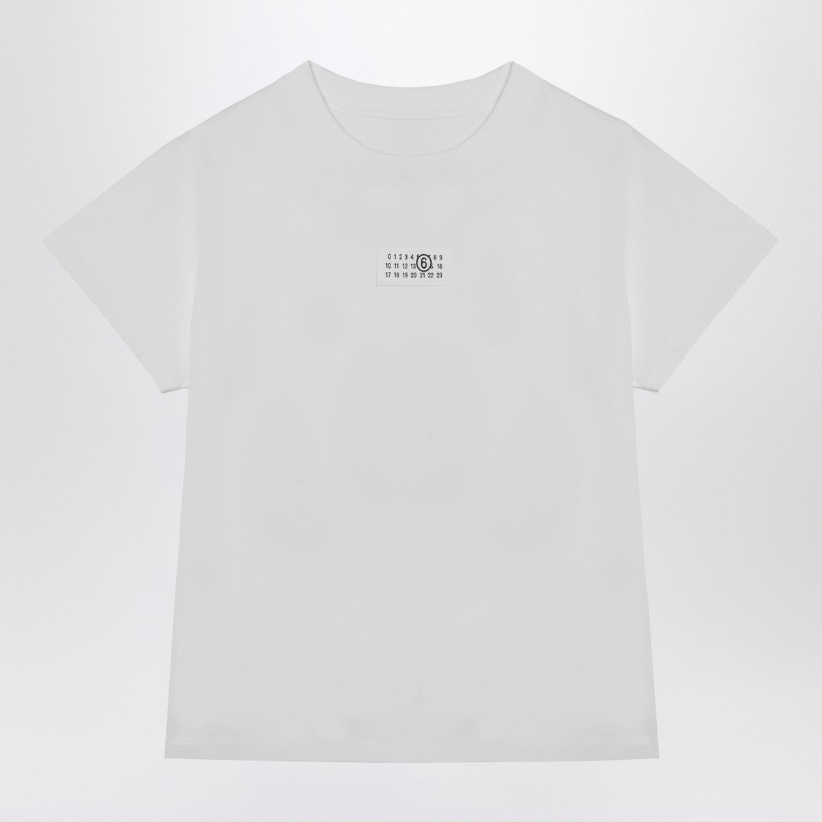 MM6 Maison Margiela White T-shirt with Numeric Signature patch