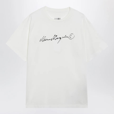 MM6 Maison Margiela White T-shirt with logo print