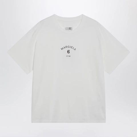 MM6 Maison Margiela White T-shirt with logo print