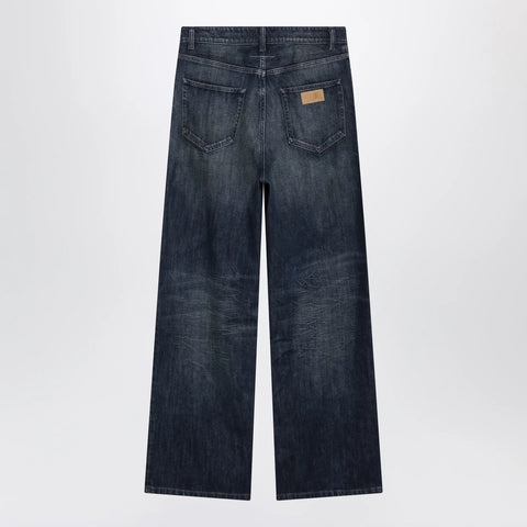 MM6 Maison Margiela Wide blue washed denim jeans