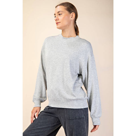 MODAL SCUBA MOCK NECK PULLOVER H Grey