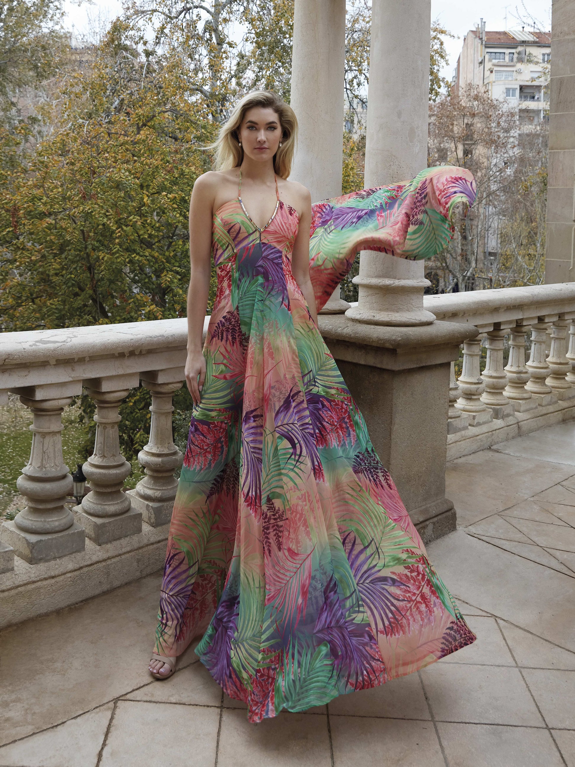 MÓNACO-VESTIDOS LARGOS-Ceylan Bcn-ESTAMPADO PALMERAS-XS-Urbanheer