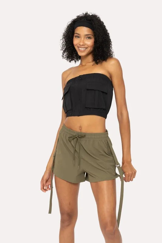 MONO B Cargochic Ribstop Tube Top-Mono B-BLACK-S-Urbanheer