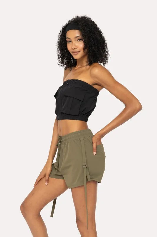 MONO B Cargochic Ribstop Tube Top-Mono B-BLACK-S-Urbanheer