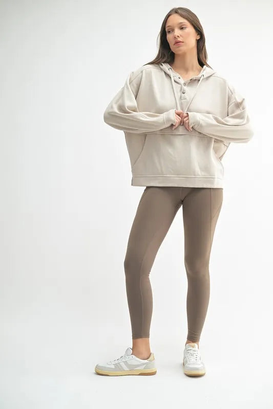 MONO B Drift Burnout Fleece Snap Hoodie-Mono B-NATURAL-S-Urbanheer