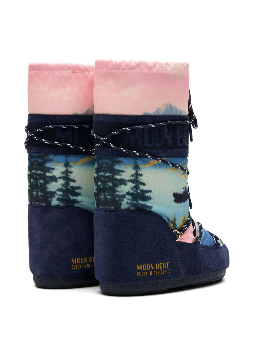 MOON BOOT X GUEST IN RESIDENCE Icon landscape-print lace-up boots