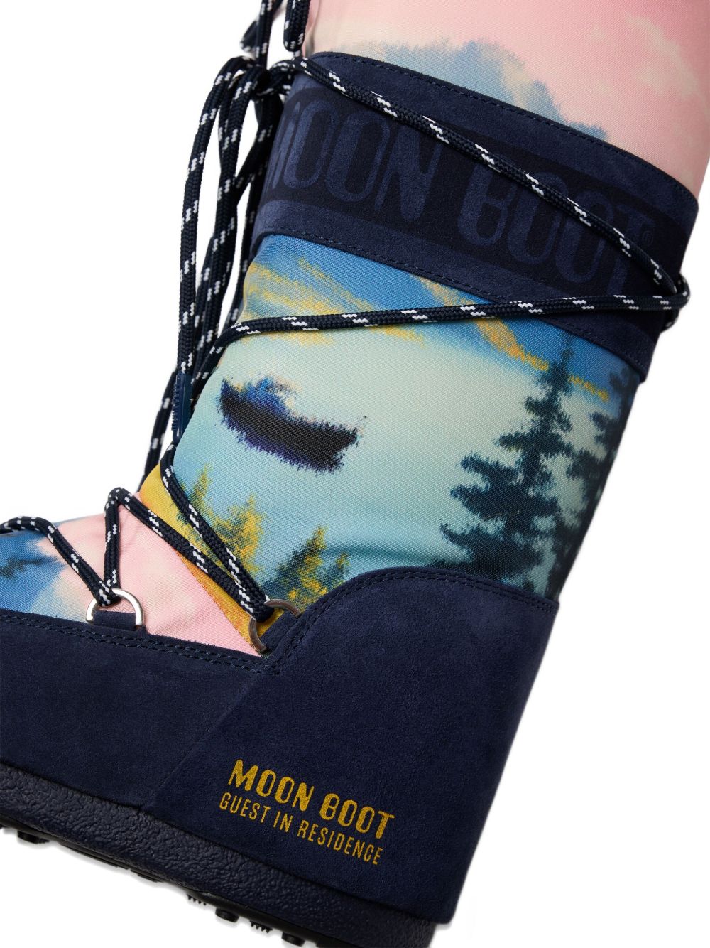 MOON BOOT X GUEST IN RESIDENCE Icon landscape-print lace-up boots