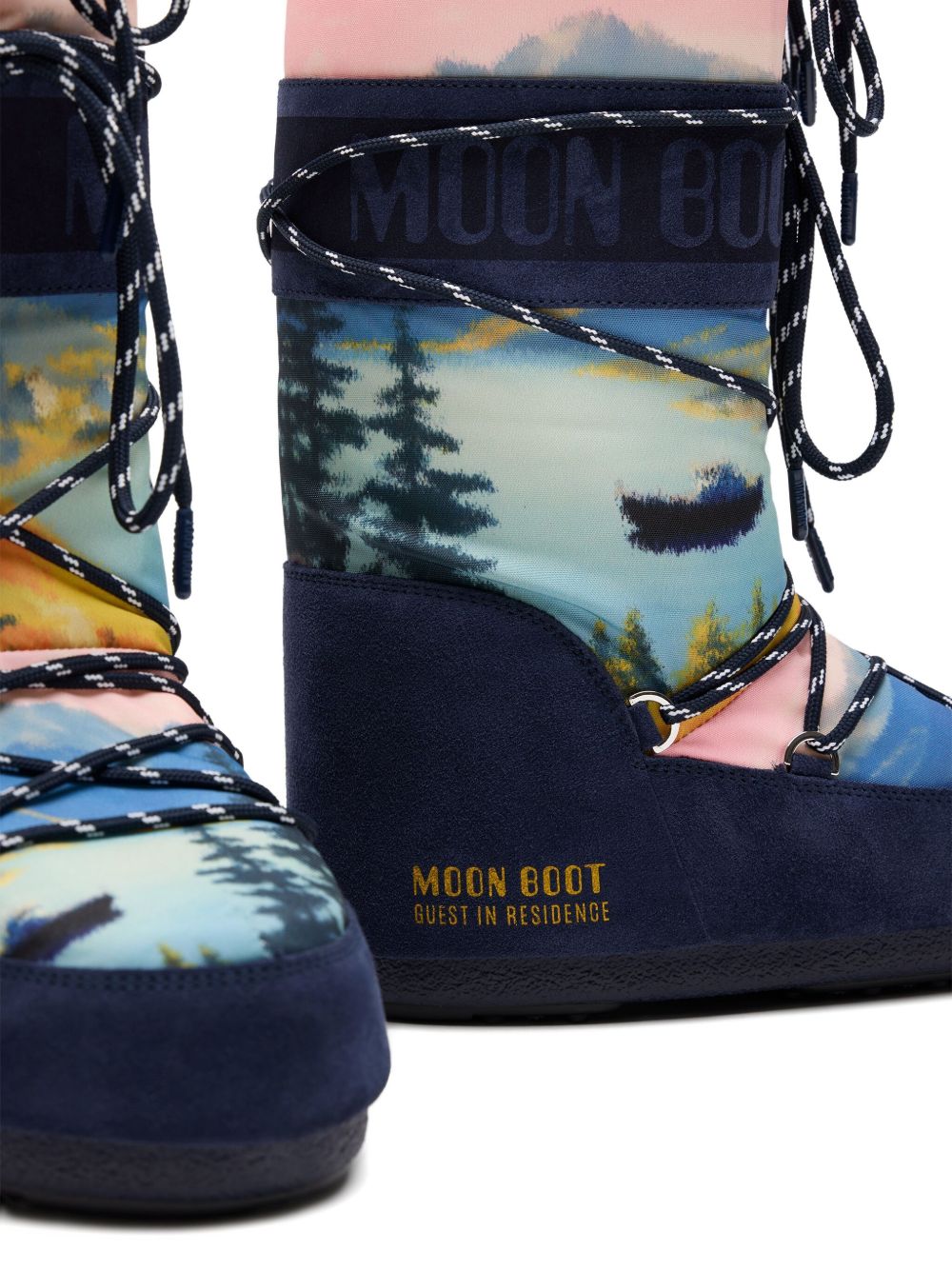 MOON BOOT X GUEST IN RESIDENCE Icon landscape-print lace-up boots