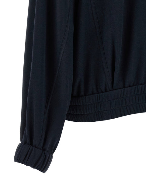 Brunello Cucinelli Shiny Zipper Pull Sweatshirt