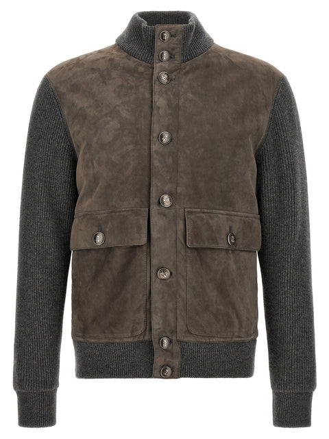 Brunello Cucinelli Suede And Wool Jacket