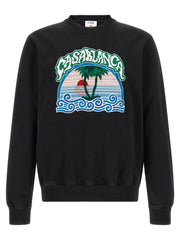 Casablanca Palm Tree Emblem Embroidered Sweatshirt