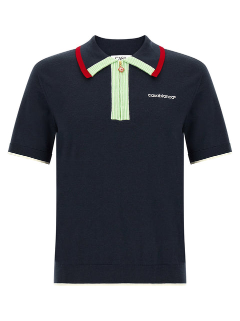 Casablanca Knit Polo Shirt With Zip