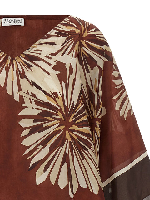 Brunello Cucinelli Silk Scarf Blouse