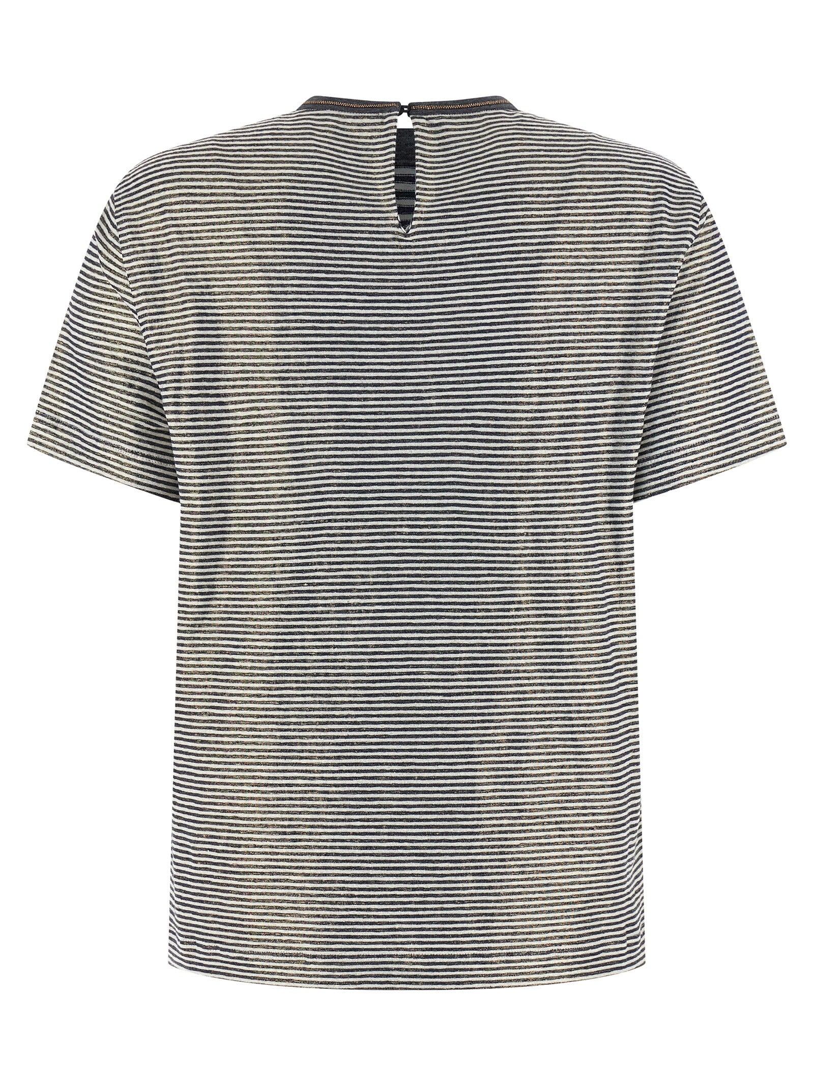 Brunello Cucinelli Shiny Collar Detail T-shirt