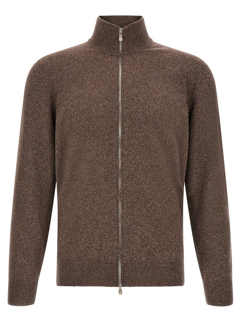Brunello Cucinelli High Neck Cardigan With Zip