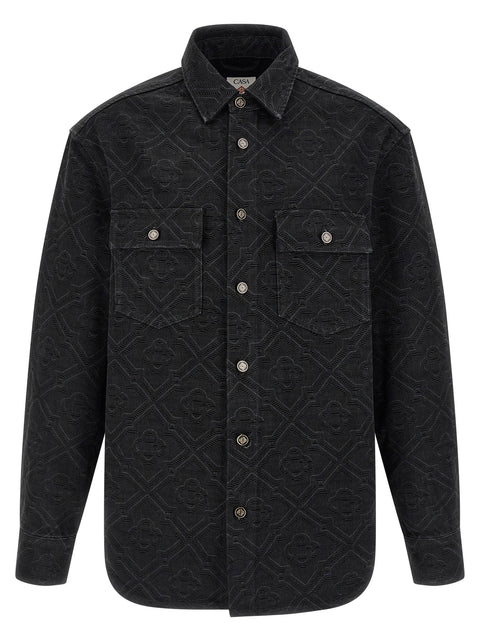 Casablanca Laser Monogram Denim Overshirt